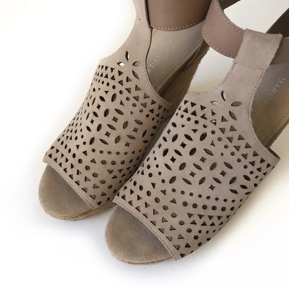 Marc Fisher Suede Espadrille Wedge Sandals